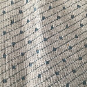 Upholstery Fabric 2 yds White/Blue Dot/Diagonal Stripe Pattern Vtg. Heavy MCM